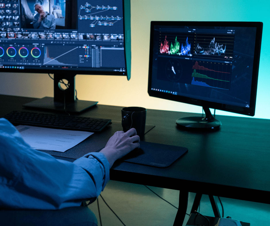 a man working with computer